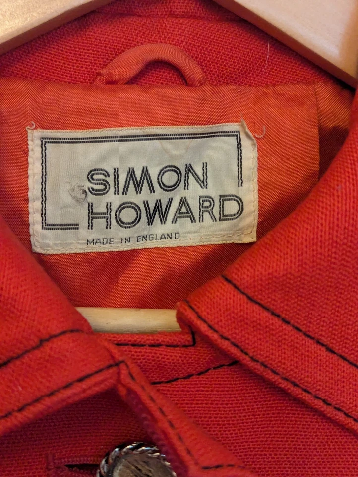 Vintage SIMON HOWARD Red Wool Trench Coat  MOD Soul GoGo 1960S Beat Hip - Image 3 of 4