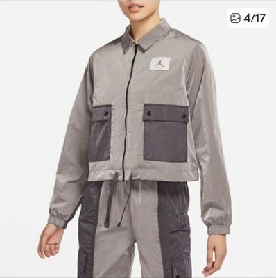 Air Jordan Essentials Woven Jacket Women s Medium Gray Black