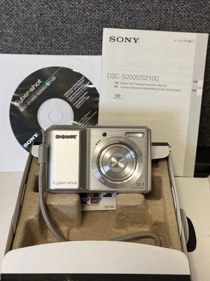 Sony Cyber-shot DSC-S2100 12.1MP Digital Camera Silver Point Shoot With Box