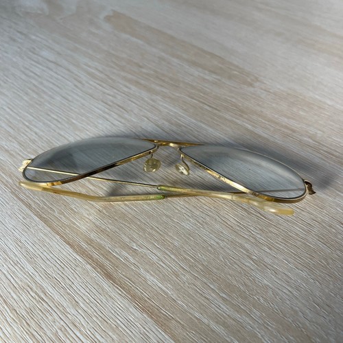 Occhiali da sole vintage B&L Ray-Ban USA aviatori leggermente colorati montature oro 58-14 - Foto 9 di 9