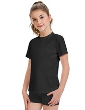 Girls Athletic Shirts Kids Short Sleeve Active T-Shirts,Quick Dry Sports Tops...
