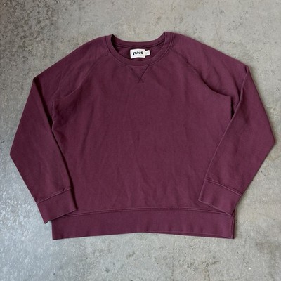 NEW Pact Essential Crewneck Sweatshirt Cabernet Red Organic Cotton Women s XL