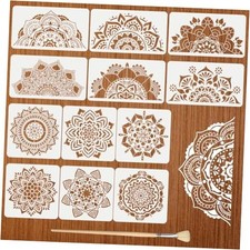 12Pack Large Mandala Stencils for Painting on Wood 18x10 Mandala Stencils-12PCS