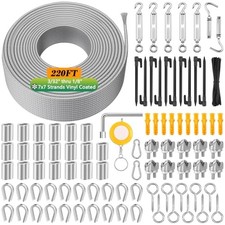 Kit di funi metalliche 220 FT 1/8", cavo in acciaio inox 304 con M5 1/8"-220FT