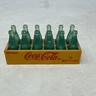 VINTAGE MINIATURE COCA COLA COKE YELLOW CASE w/ 12 BOTTLES