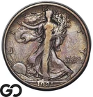 1921-S Walking Liberty Half Dollar *Key Date, Low Mintage* Choice FINE++/VF!