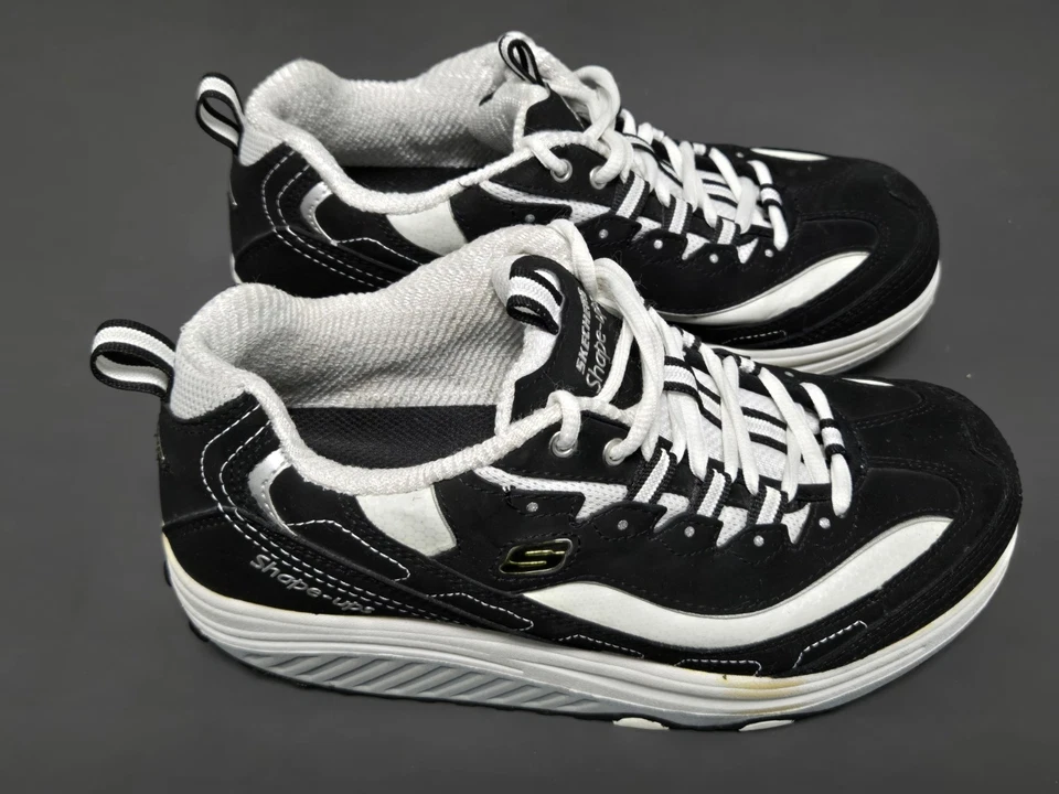 Skechers Shape Ups Mujer 8 Zapatos para Caminar Negro Blanco 2010 Tenis Comodidad 11809 Foto 2 de 4