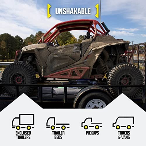 DC Cargo Mall Auto Retractable Ratchet Straps (2-Pack) 1” x 10ft, Heavy Duty, 