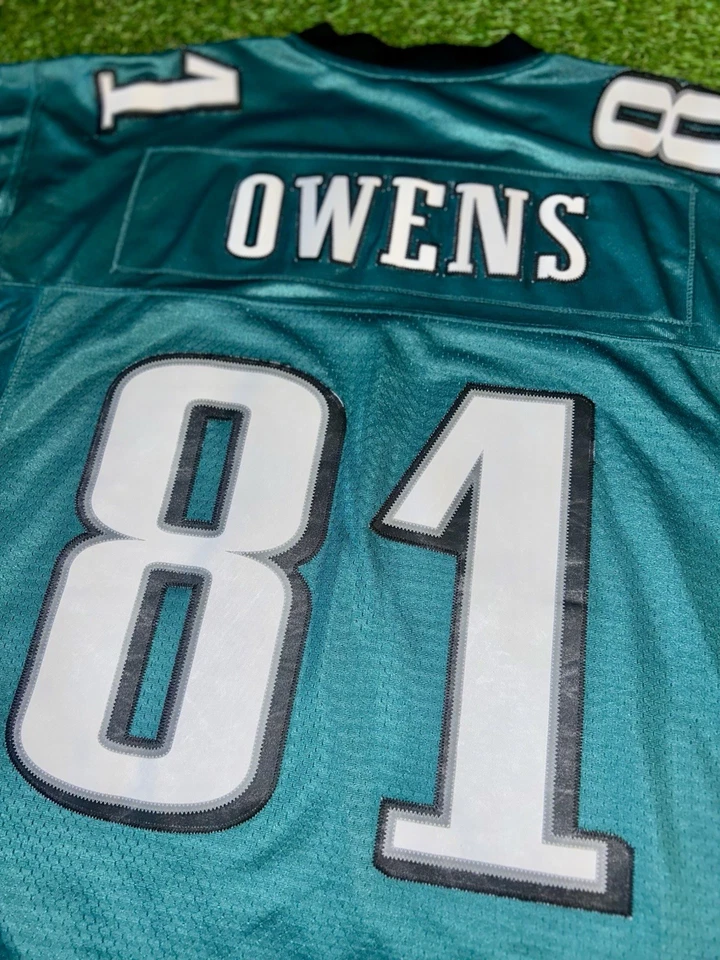 Camiseta verde Philadelphia Eagles Terrell Owens #81 Reebok NFL para hombre talla grande Foto 4 de 4
