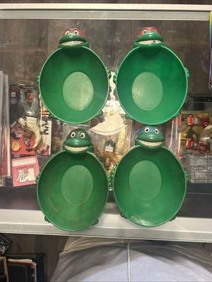 Teenage Mutant Ninja Turtles Cereal Bowls Lot of 4 Mirage Vintage 1990 TMNT