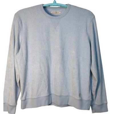 Outerknown Sweatshirt Organic Cotton Blend Terry Crew Neck Pullover Blue LG