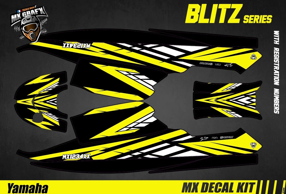Kit Déco pour / Decal Kit for Jet SkiYamaha Super Jet - Blitz Yellow - Photo 1/1