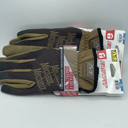 Mechanic Wear Fastfit Gloves Medium Brown (pair Of Two Sets Of Gloves)