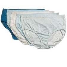 Jockey Set of 5 Elance Breathe Cotton Briefs Size 10 A516105 Blue Dot 12783