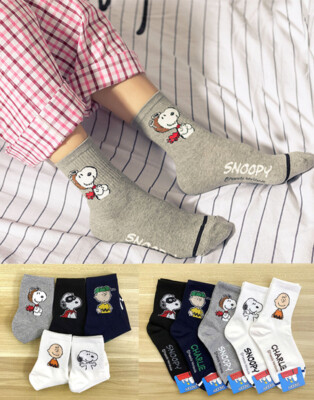 Snoopy Peanuts Damen-Söckchen Neuheit Cartoon Kawaii Harajuku Größe UK 4 7 