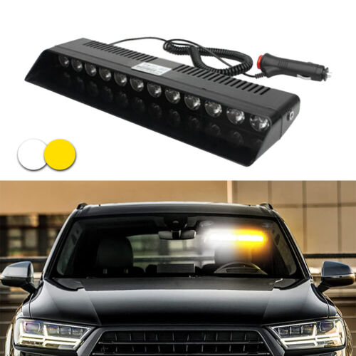 Amber Red 12-LED CAR Windshield Strobe Light Emergency Flash Warning Lamps 12V - Picture 16 of 32