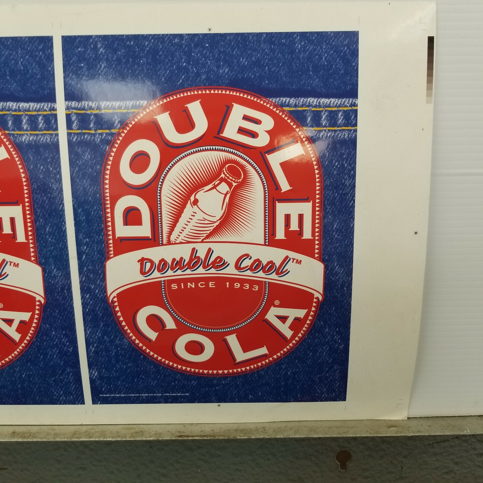Double Cola Double Cool Denim Motif Advertising Proof Vintage 