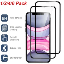 For iPhone 11 Pro Max X XS XR 10D Tempered Glass Full Coverage Screen Protector