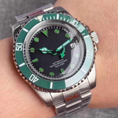Green 20ATM Double Sapphire Glass NH35 Automatic Mechanical Men's Watch Oyster