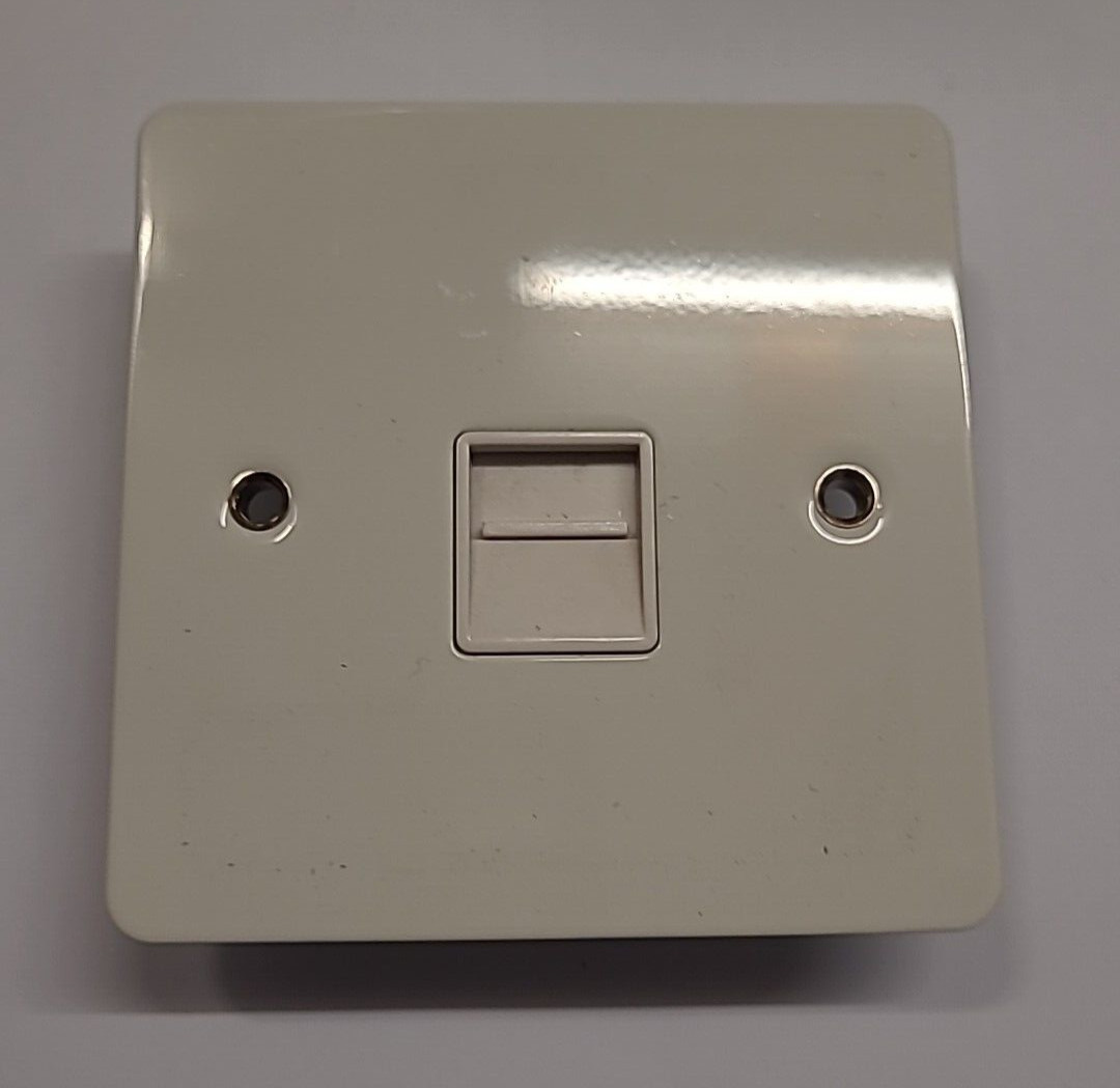 Schneider Ultimate Flat Plate - GU7261WPW  White Painted Master Telephone Socket