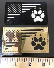 American Flag Paw Patch 2" x 3.5" sew on hook and loop One each per order