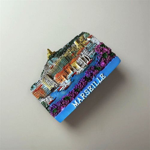 Francia Marsella recuerdo turístico hecho a mano artesanía 3D resina refrigerador imán - Imagen 4 de 5