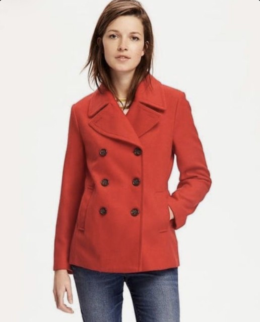 NWT Old Navy Woman’s Red Wool Pea Coat SOLD OUT Size M eBay