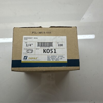 TOPAZ  Knock-Out Seal 3/4'' #621791 PACKAGE OF 100