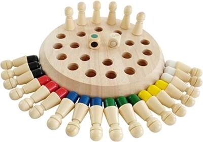 Deluxe Wooden Memory Match Matchstick Chess Game 2 Generation Upgrade, Education