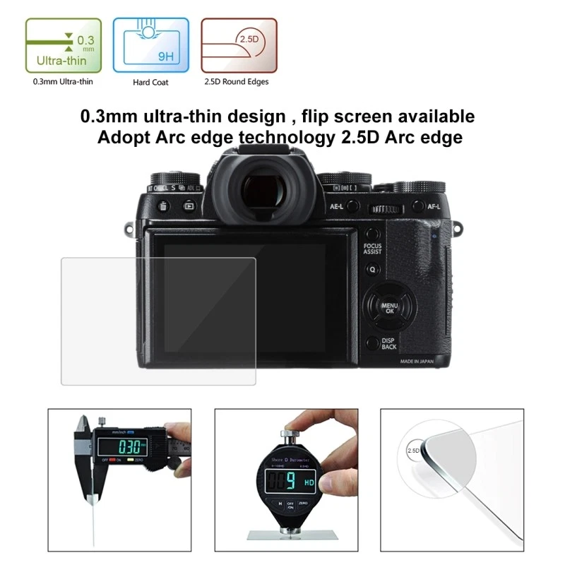 For Fujifilm X-T1/T2 Camera Hard Tempered Glass Screen Protector Film - Image 4 of 4