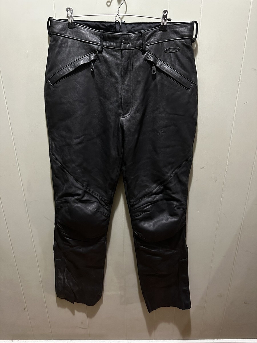 HARLEY-DAVIDSON FXRG BLACK LEATHER MOTORCYCLE RIDING PANTS MENS SZ
