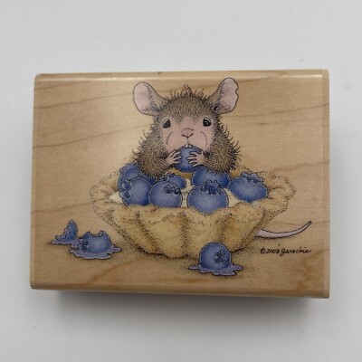 House Mouse BLUEBERRY DELIGHT Rubber Stamp 3 5/8  X 2 3/4  HMUR 1068 (2008) NEW