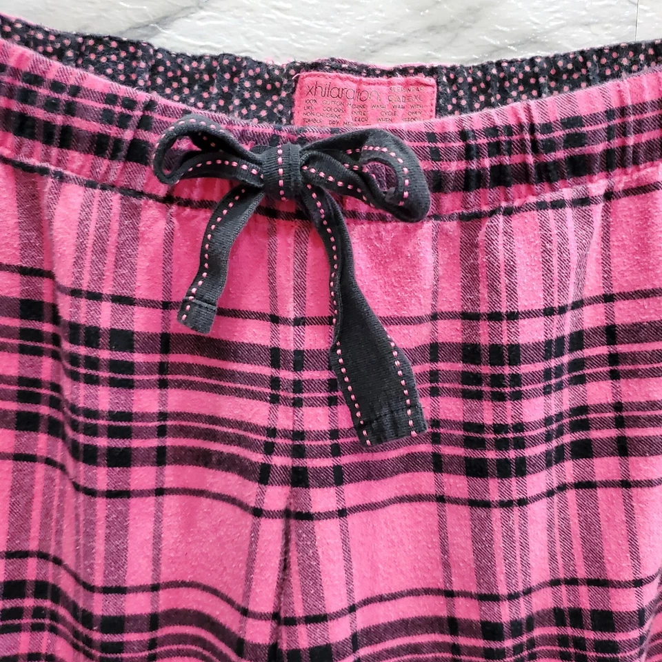 Pantalones de dormir Xhilaration para mujer talla XL rosa negro a cuadros elásticos cómodos Foto 2 de 4