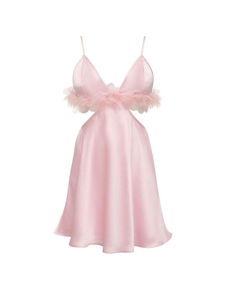 For Love And Lemons Floral Trim Slip Dress Pink Small NEW | eBay