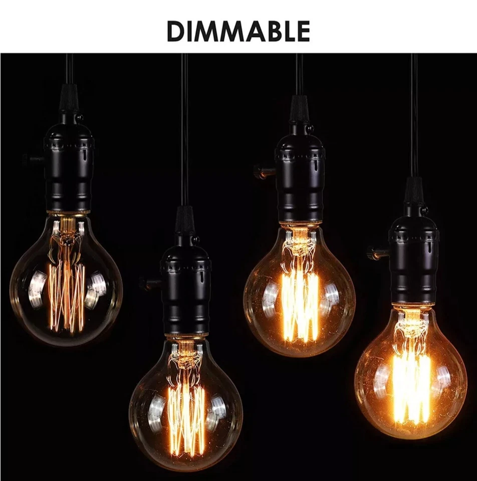 E27 Screw Vintage G80 Filament Lamp Dimmable Edison Light Retro Globe Bulb 40W - Image 4 of 4