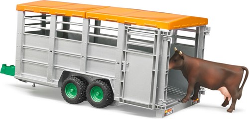 BRUDER - Remorque bétaillère 2 essieux avec 1 vache jouet BRUDER - 1/16 - BRU... - Imagen 2 de 3