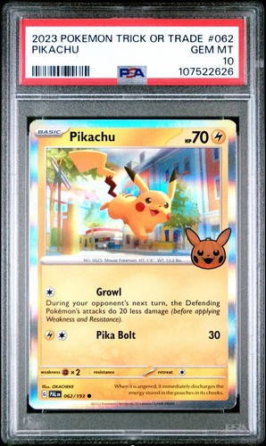 PSA 10 Pikachu Trick or Trade 2023 #062/193 GEM MINT