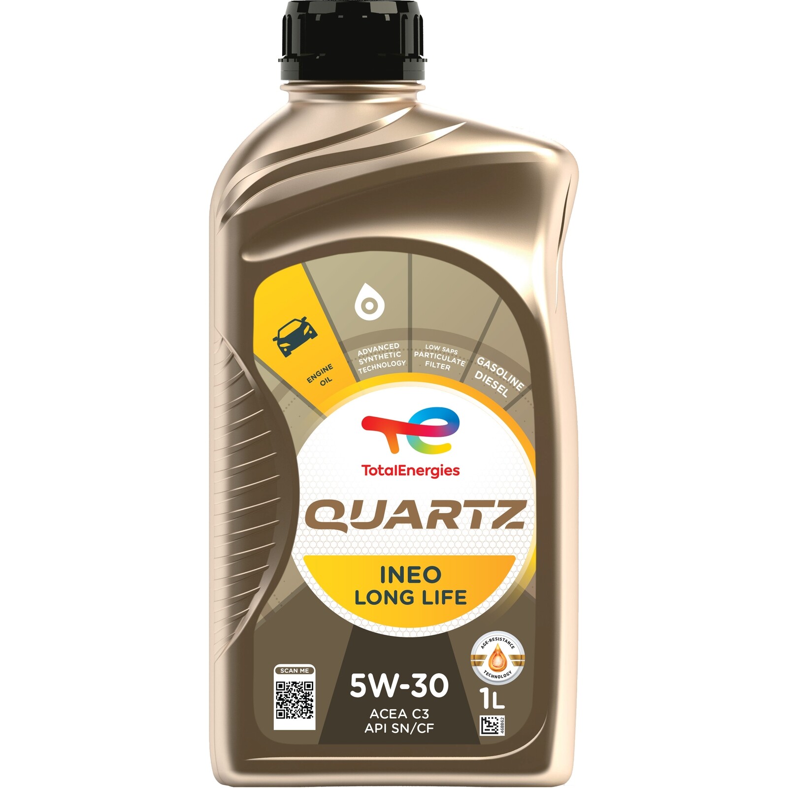 Total Quartz Ineo Long Life 5W-30 5W30 Low Saps Engine Oil - 1 Litre 1L