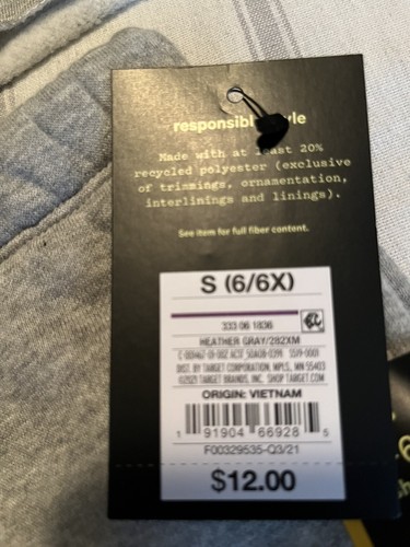 Art Class Girls Small 6-6x Gray Fleece Shorts Raw Edge Lounge New Lot Of 2 - Picture 5 of 5
