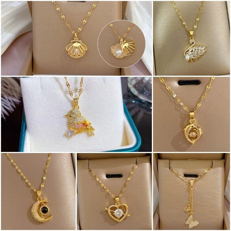 Gold necklaces for womens ebay sale