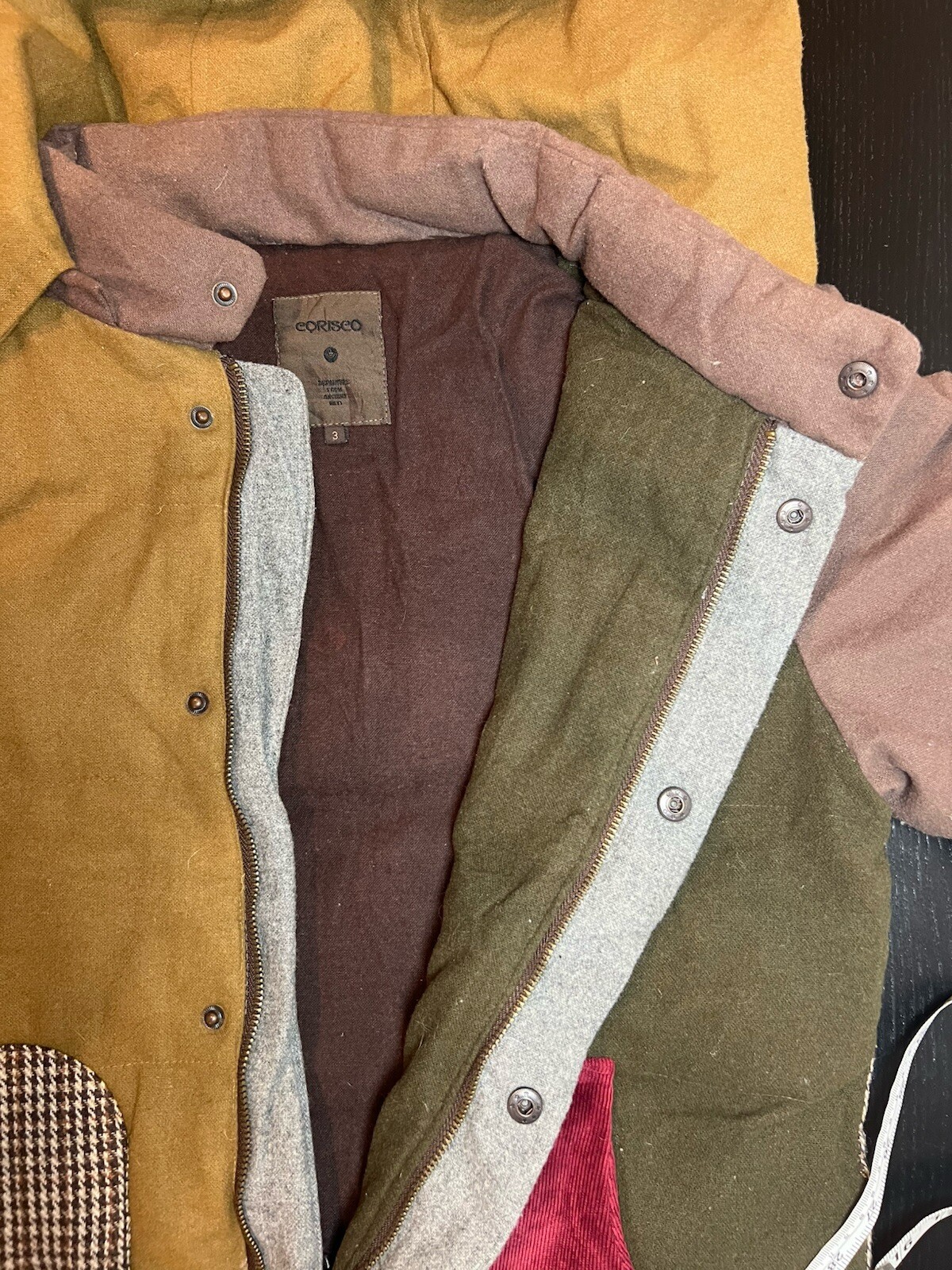 Corisco Wool Corduroy Patchwork Jacket Vintage Ja… - image 8