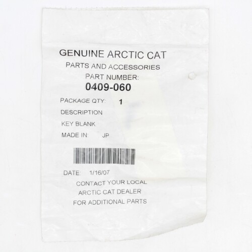 Arctic Cat Blank Key Part Number 0409060 eBay