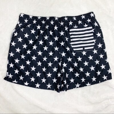 NWT Jake Austin Black & White Stars Lined Swim Trunks Men s XXL