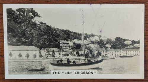 1929 Carreras Notable Ships Cigarette Card #5 Leif Ericsson's Ship  - Picture 1 of 2