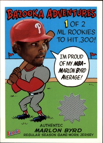 2004 Bazooka Adventures Relics #MB Marlon Byrd C Jersey Card
