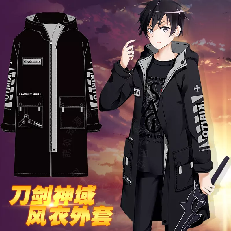 Anime Kirito Sword Art Online Sao Kirigaya Kazuto Coat Jacket Anime Asuna  Black Jacket Coat Daily Hoodie Jacket Coat - Jackets - AliExpress