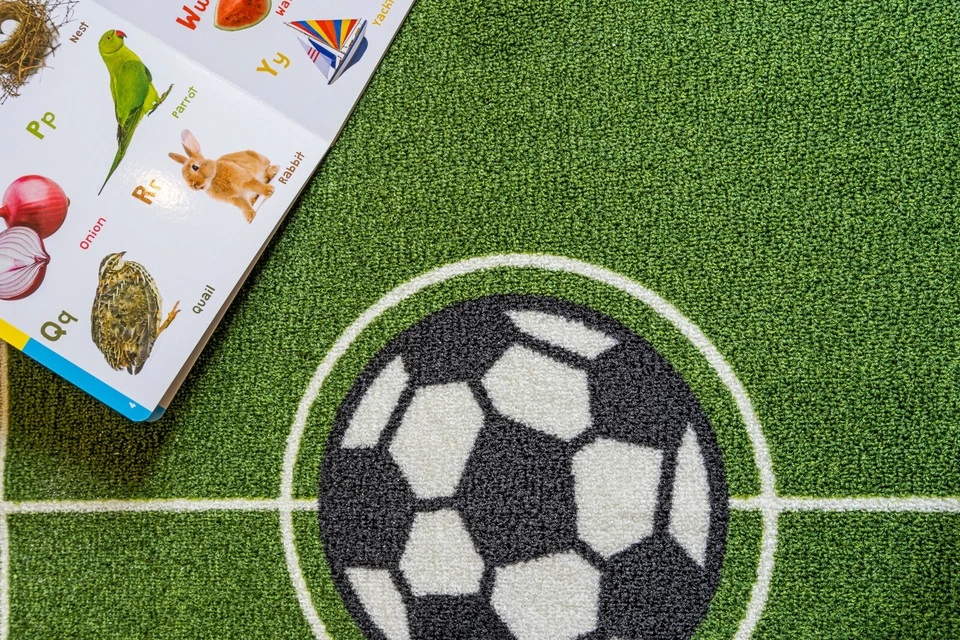 Soccer Field Ground Kids Play Area Rug Anti Skid Backing - 685 - Image 3 of 4