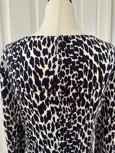 Tory Burch Ruched Waist Leopard Print Sheath Dress Size M - Picture 8 of 13