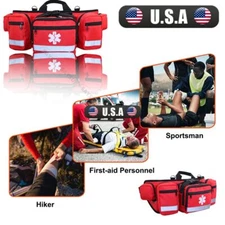 Red First Aid Kit Medicine Storage Bag Portable Outdoor Rescue Bag For Hiking 