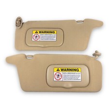 2001-2005 Honda Civic Driver Passenger Side Sun Visor Set Pair Tan Cloth